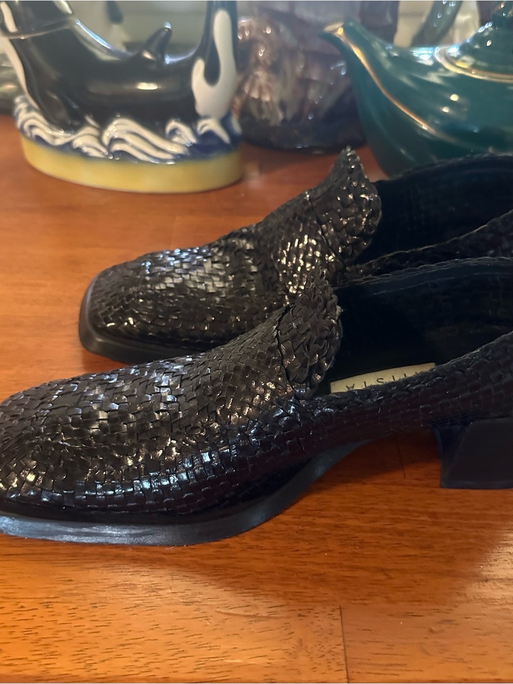 Miista black leather woven loafers size 39 - Picture 4 of 8